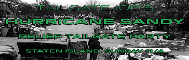 hurricane sandy relief tailgate party