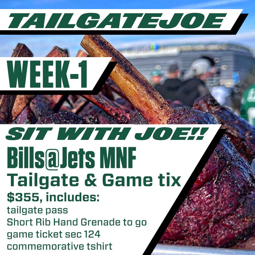 NY Jets Tailgate Party and Game Ticket Package Group Outing, Bills at Jets  2023