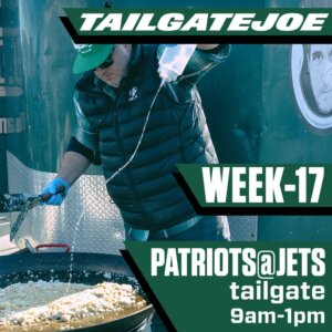 ny jets tailgate party vs New England Patriots tailgatejoe