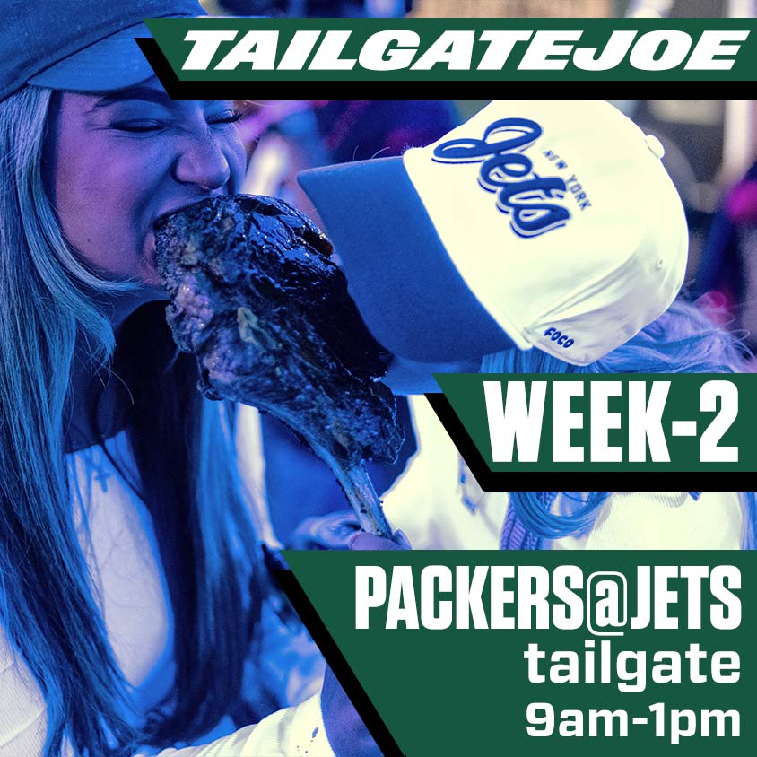 tailgatejoe New York jets tailgate party 2026 vs Green Bay packers
